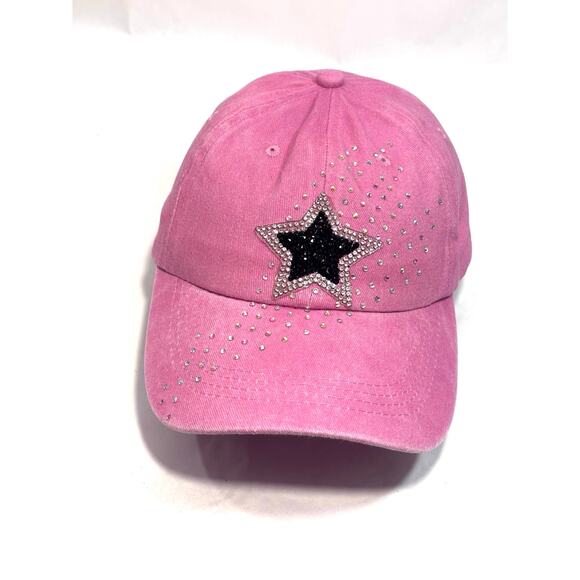 Handmade Rhinestone Shooting Star Bling Streetwear Baseball Cap Hat - Picture 8 of 9